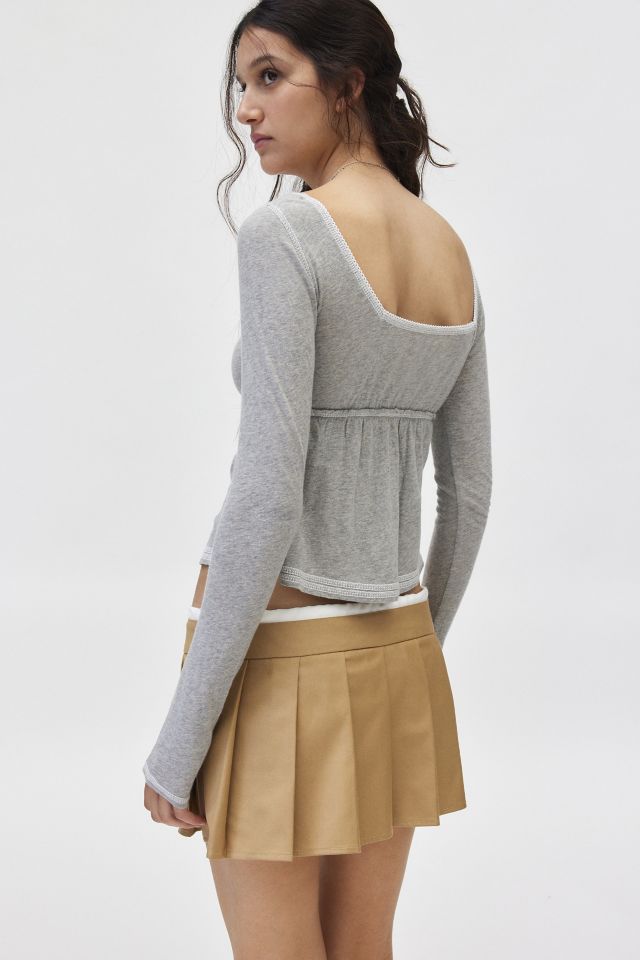 BDG Brittney Long Sleeve Babydoll Top Urban Outfitters