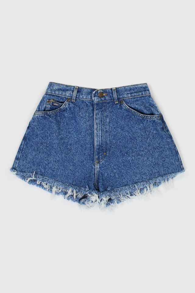 Vintage 90s Lee Distressed Denim High Waisted Shorts Urban Outfitters