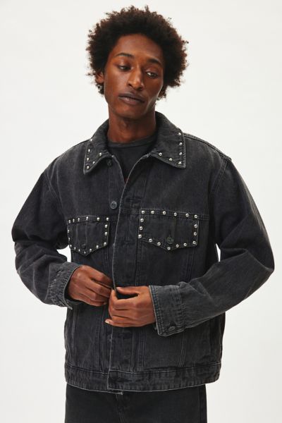 BDG Studded Relaxed Fit Denim Trucker Jacket Urban Outfitters