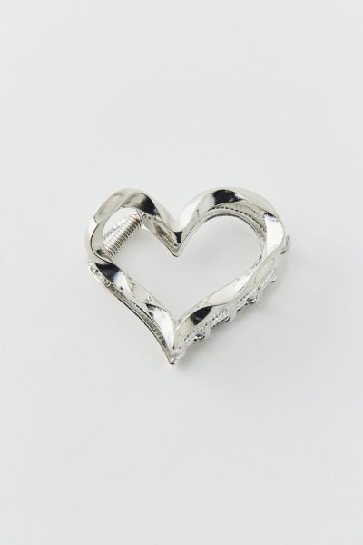 Hammered Heart Claw Clip