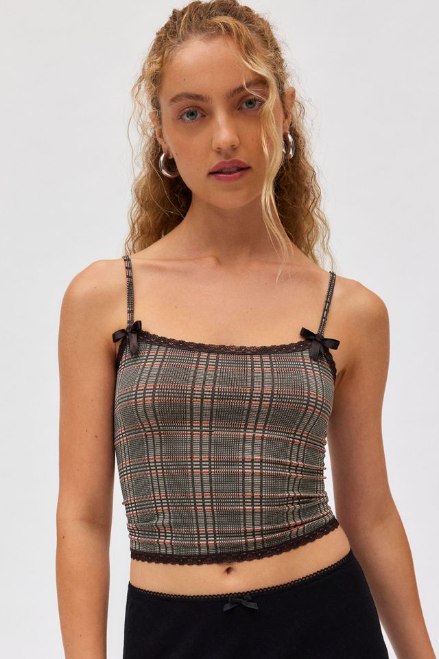 Out From Under Margaret Plaid Seamless Knit Cami | Urban Outfitters