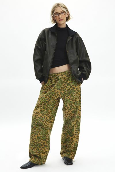 Bdg Jess Leopard Camo Track Pant In Camo, Women's At Urban Outfitters In Camo