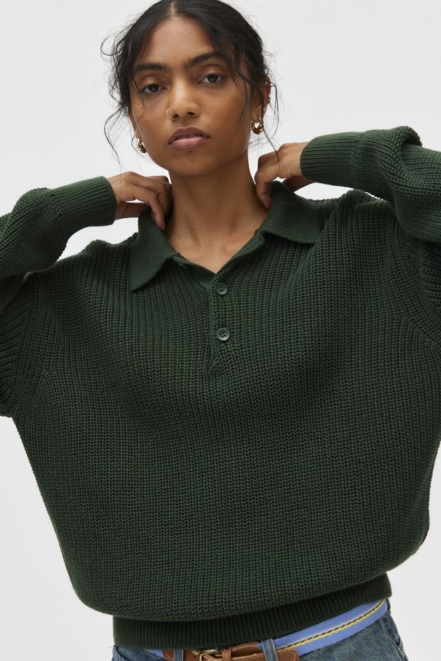 Green polo sweater best sale