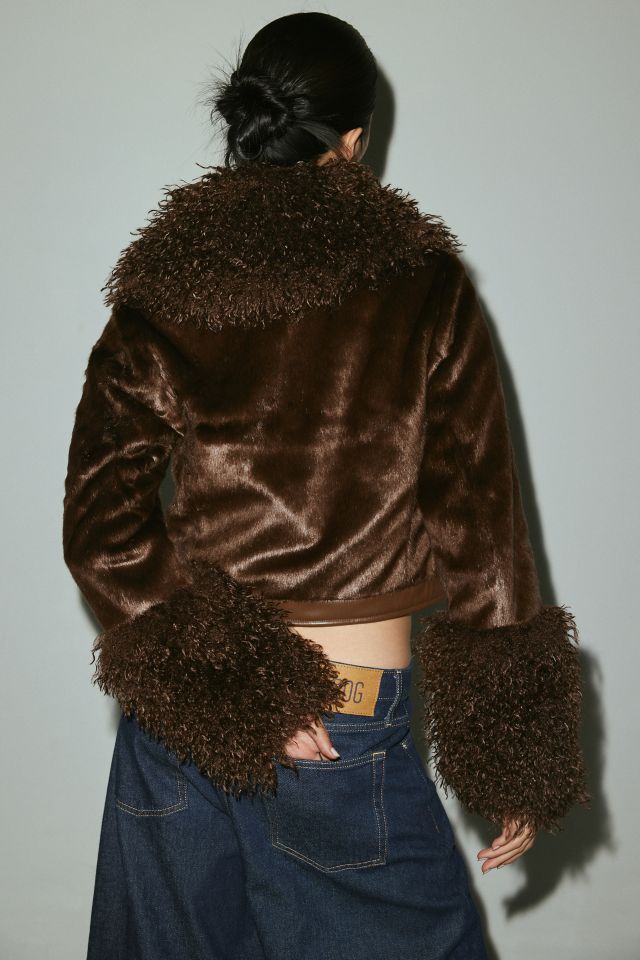Silence + Noise Pony Faux Fur Cropped Jacket #2