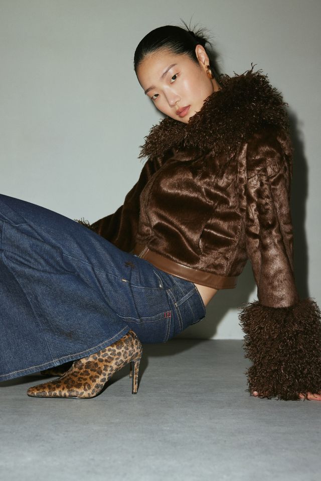 Silence + Noise Pony Faux Fur Cropped Jacket #3