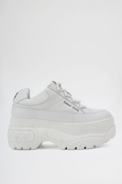 Shop Naked Wolfe Sporty Platform Sneaker In White, Women's At Urban Outfitters