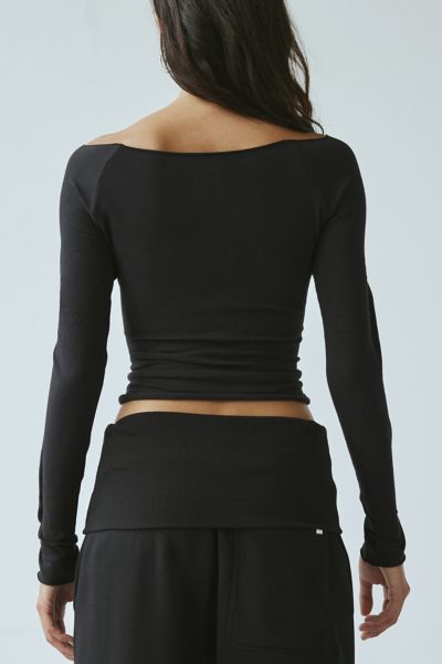 Out From Under Cotton Compression Boatneck Long Sleeve Top