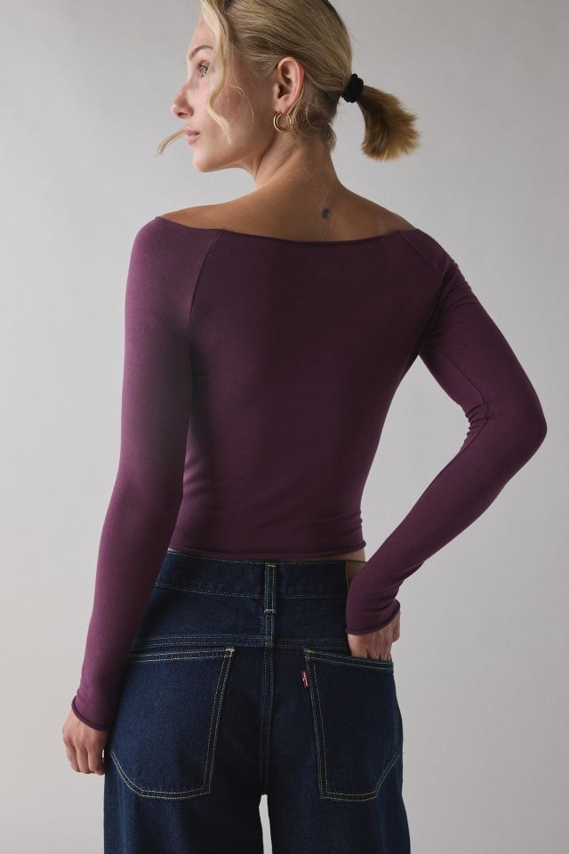 Out From Under Cotton Compression Boatneck Long Sleeve Top #1