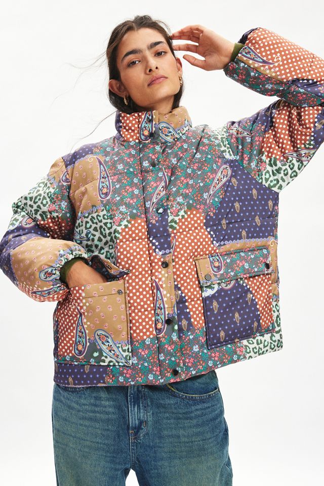 BDG Ola Patchwork Printed Puffer Jacket Urban Outfitters Canada