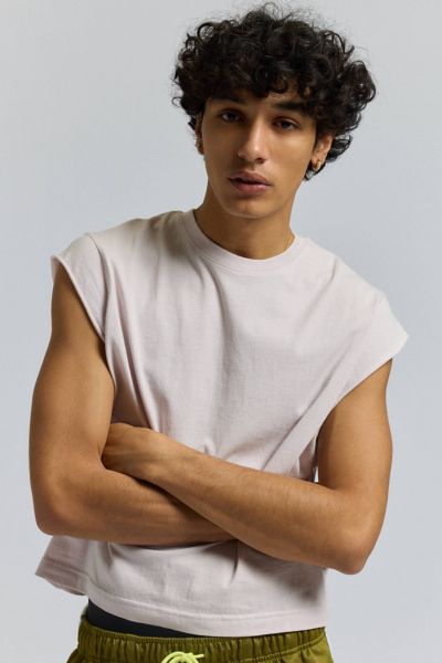 BDG GRAYSON SOLID CUTOFF MUSCLE TEE IN LAVENDER, MEN'S AT URBAN OUTFITTERS 