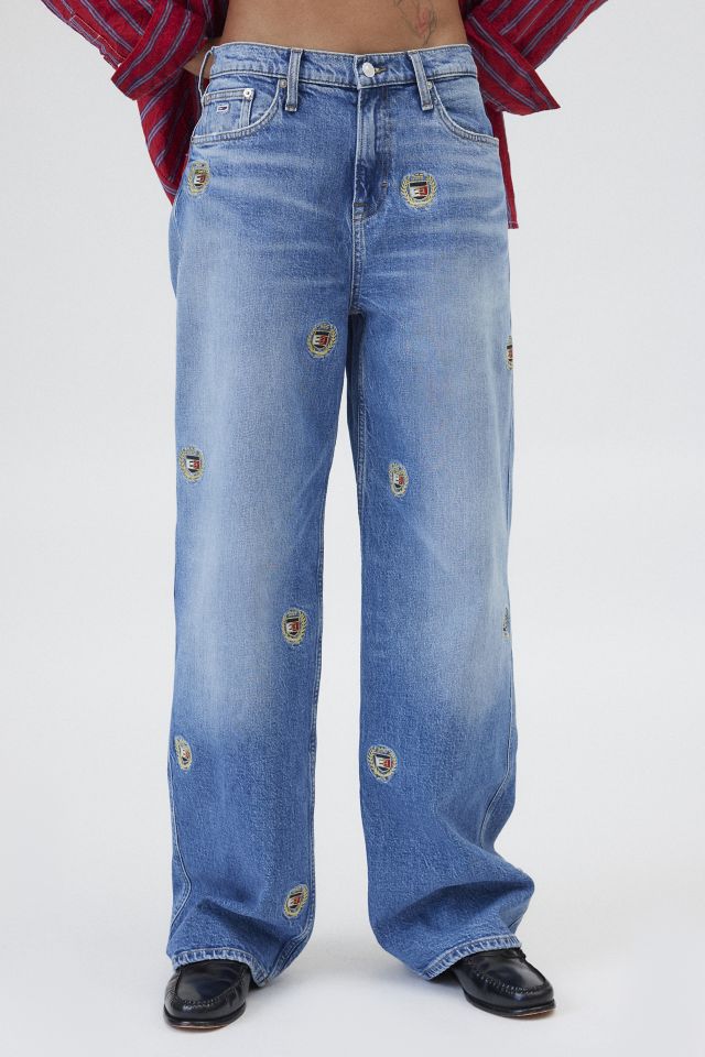 Tommy Jeans Betsy Embroidered Crest Logo Mid-Rise Loose Jean #1