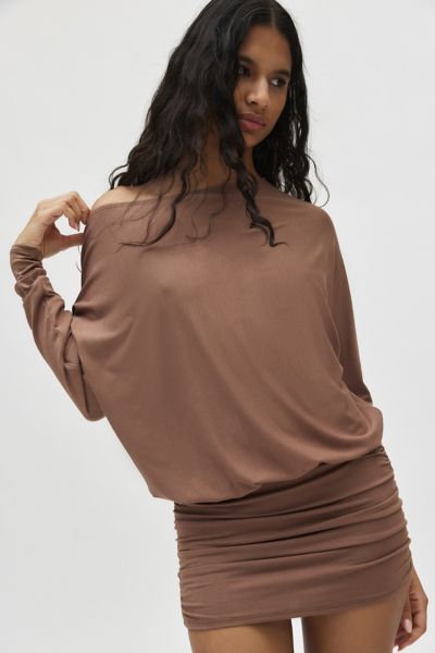 Silence + Noise Destin Dolman Off-The-Shoulder Mini Dress