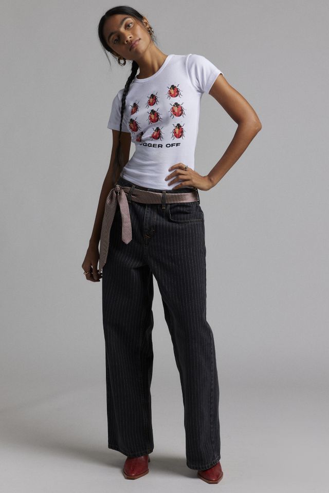 Basic Pleasure Mode Ladybug Bugger Off Graphic Baby Tee #1