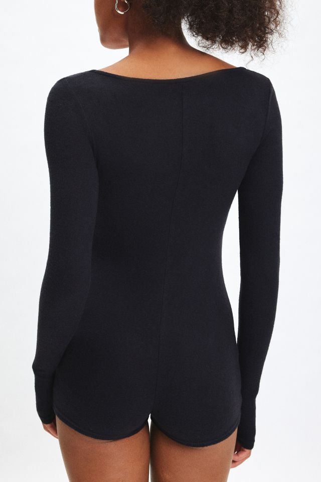 Out From Under Lounge Around Knit Henley Romper #3