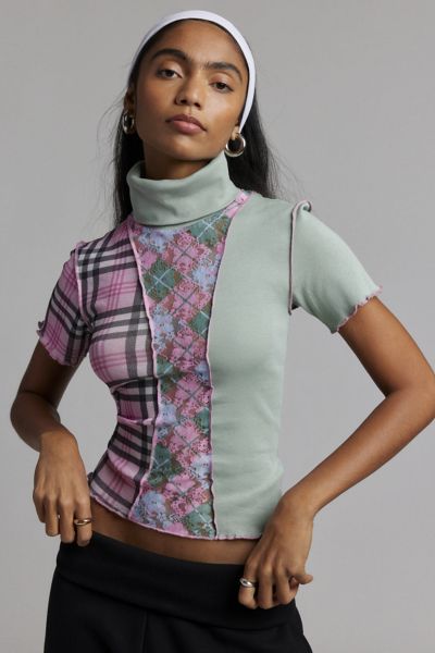 UO Tai Patchwork Turtleneck Top