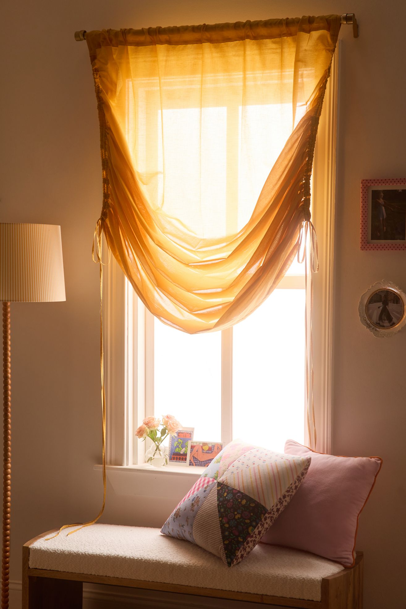 Roman Shade Window Panel - Yellow, ONE SIZE