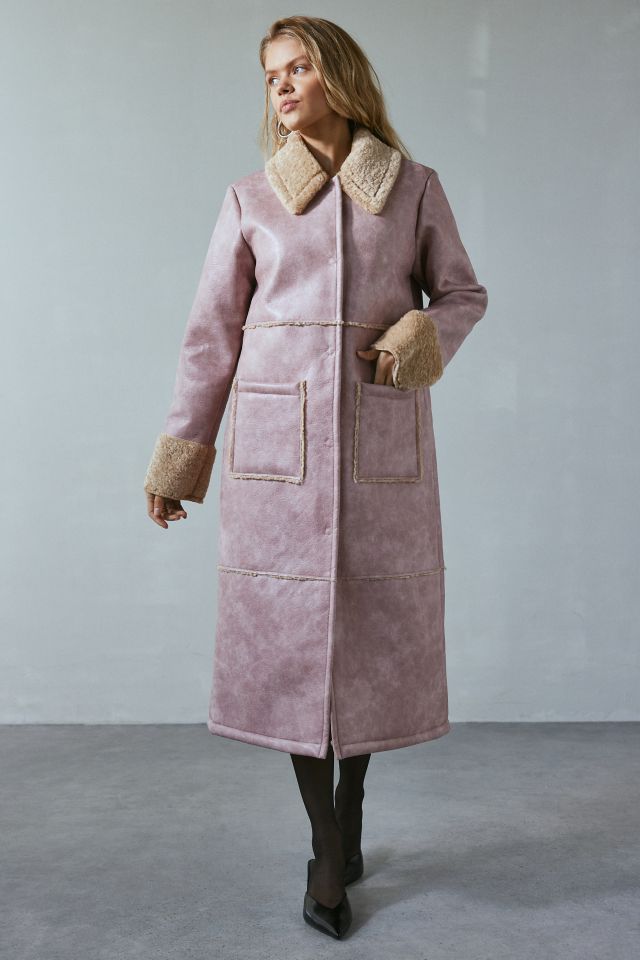 Kimchi Blue Delilah Faux Fur Trim Longline Coat #1