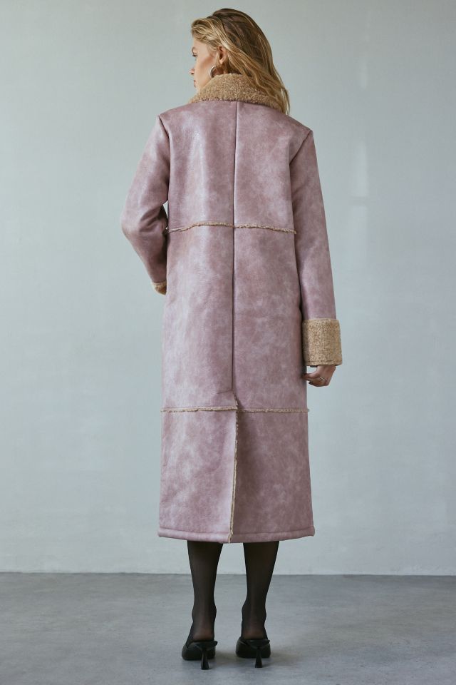Kimchi Blue Delilah Faux Fur Trim Longline Coat #4