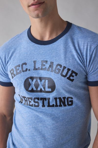 Bdg Varsity Graphic Slim Fit Ringer Tee In Light Blue, Men's At Urban Outfitters