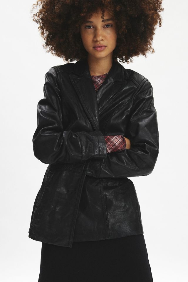Vintage By UO Leather Blazer #4
