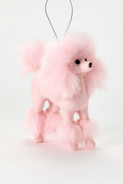 Furry Pink Poodle Ornament