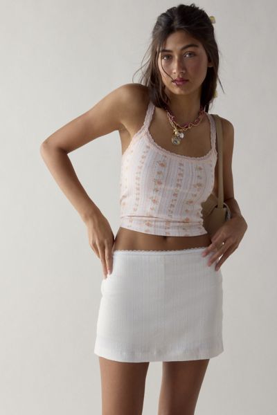 Out From Under Angie Pointelle Cami In Pink Floral, Women's At Urban Outfitters In Pink Floral