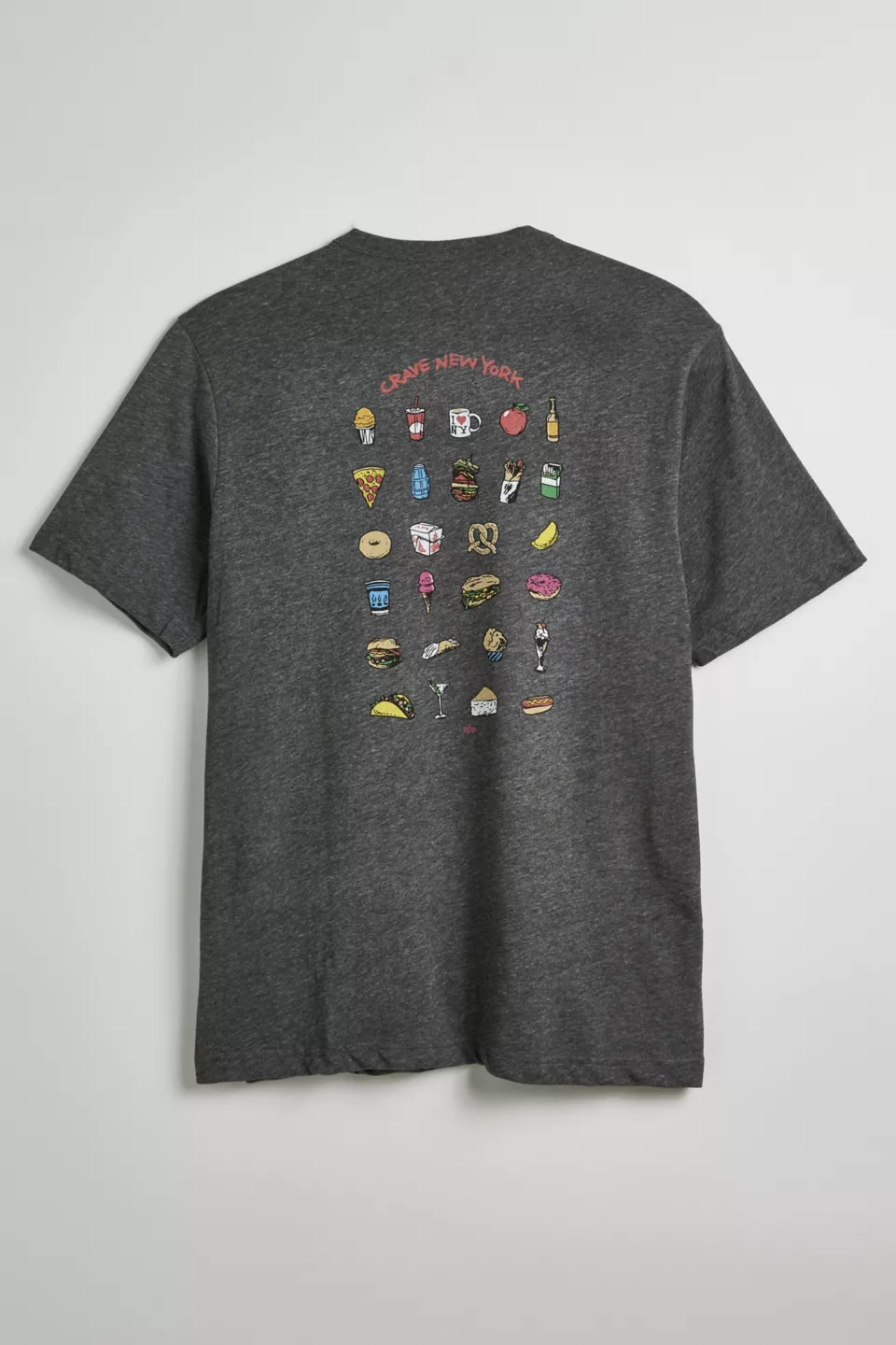 A grey shirt with a text graphic