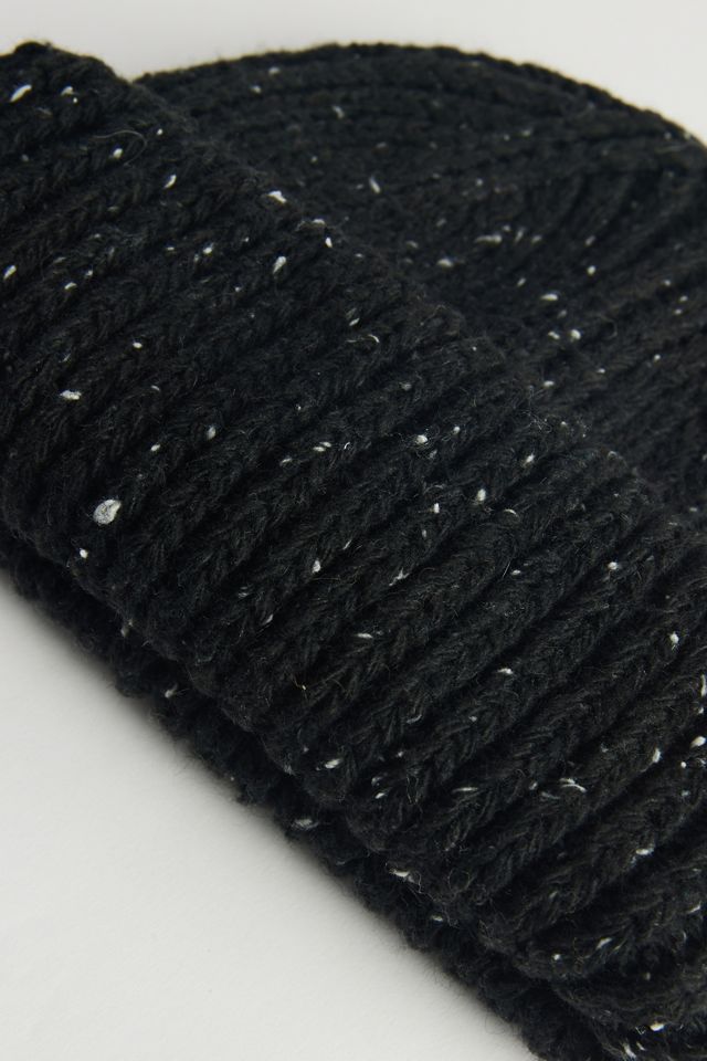 Marled Wool-Blend Short Roll Ribbed Knit Beanie #2