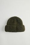 Marled Wool-Blend Short Roll Ribbed Knit Beanie