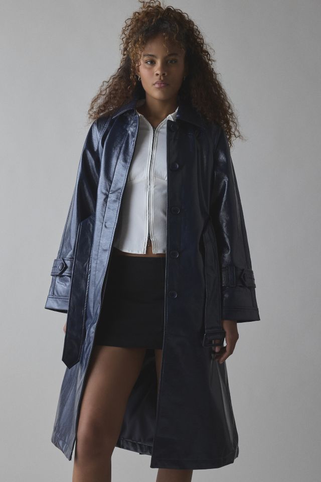 Hosbjerg Ray Tori Faux Leather Trench Coat #2