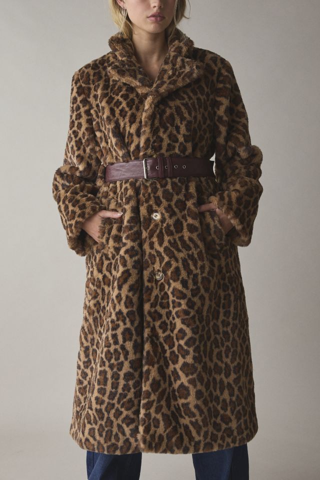 Hosbjerg Rina Leopard Print Faux Fur Coat #2