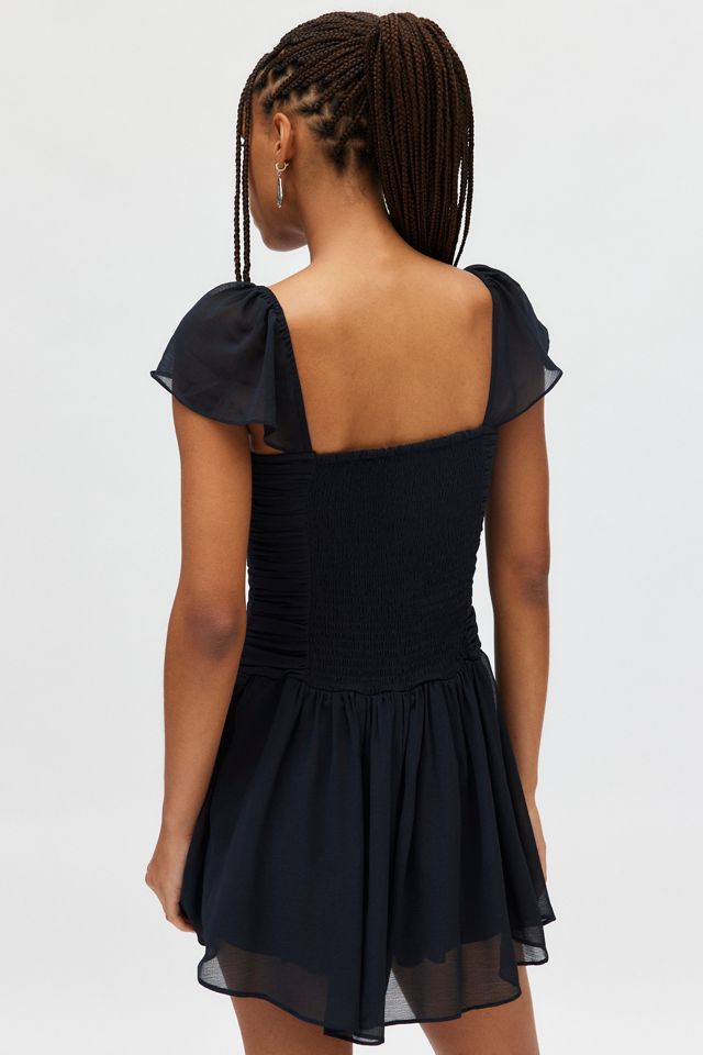 Kimchi Blue Diana Ruched Drop Waist Romper Urban Outfitters Canada