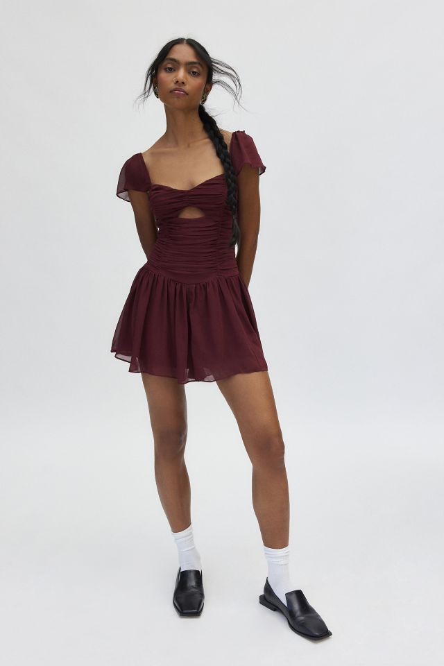 Kimchi Blue Diana Ruched Drop Waist Romper #1