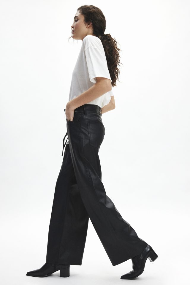 Levi's® XL Straight Tie Waist Faux Leather Pant #4