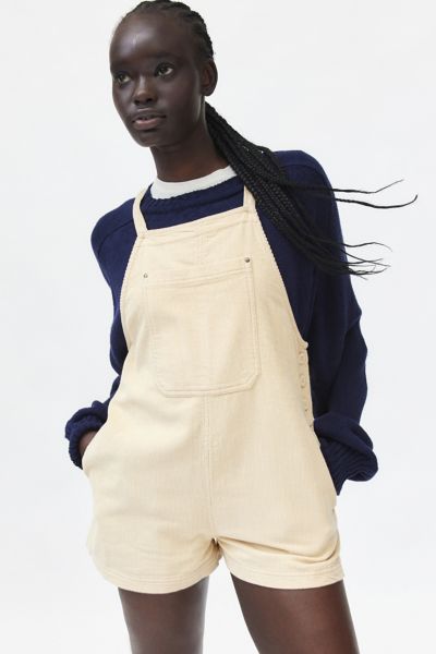 BDG MAYA CORDUROY ROMPER IN IVORY, WOMEN'S AT URBAN OUTFITTERS 