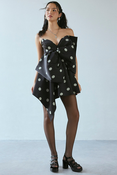 Bardot Brydie Bow Front Polka Dot Mini Dress | Urban Outfitters Canada