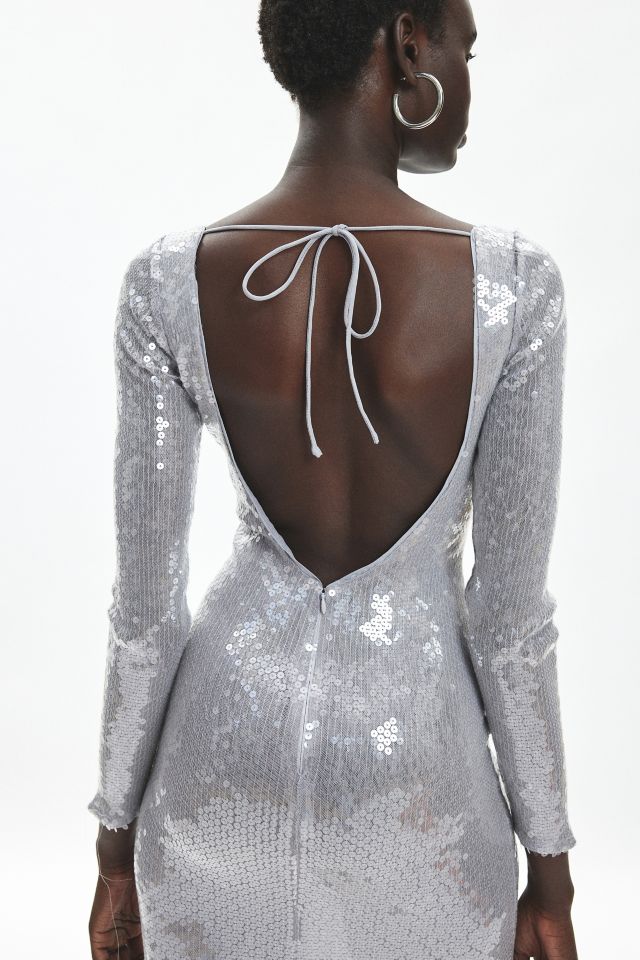 Bardot Verona Sequin Long Sleeve Maxi Dress | Urban Outfitters