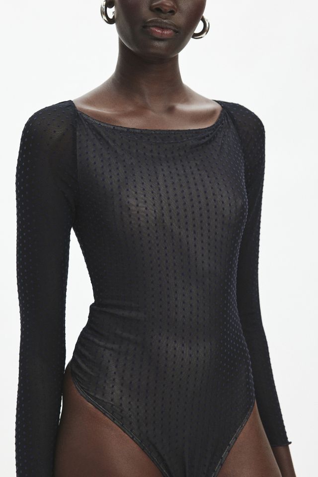 Out From Under Tango Swiss Dotted Open Back Bodysuit #3