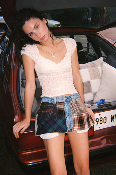 Kimchi Blue Clementine Femme Top In Ivory, Women's At Urban Outfitters In Multi