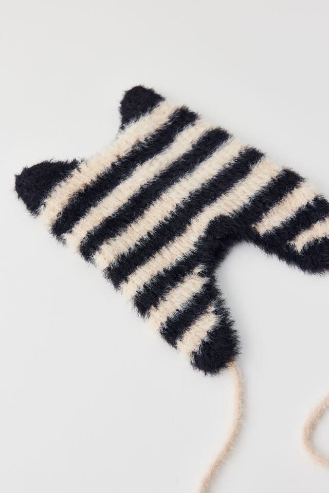 Striped Eyelash Ear Beanie #2