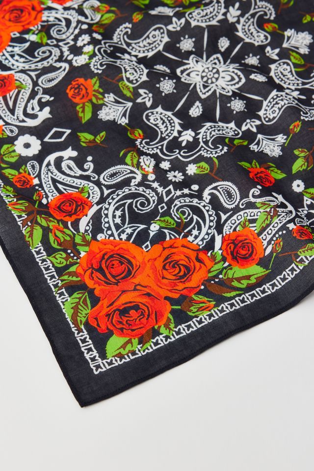 Paisley Rose Cotton Bandana #1