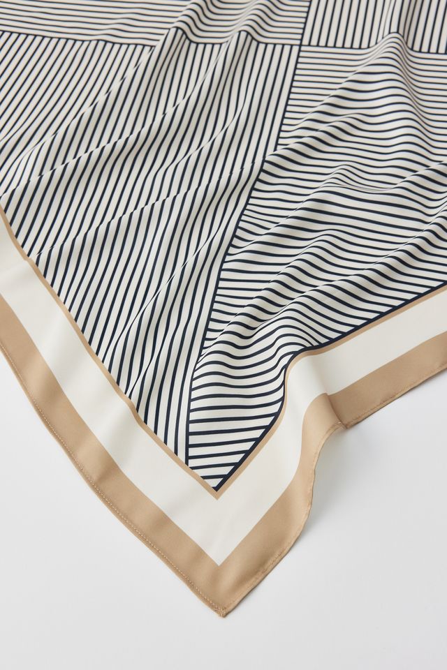 Chiffon Silk Scarves Brand Woman Stripe Style Print Spring Summer