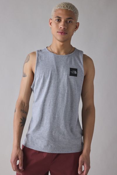 THE NORTH FACE BOX LOGO HALF DOME TANK TOP IN PALE GREY HEATHER, MEN'S AT URBAN OUTFITTERS 