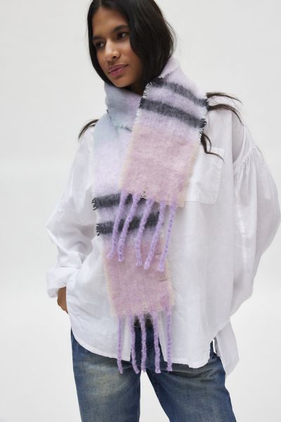 Skinny Fuzzy Woven Scarf