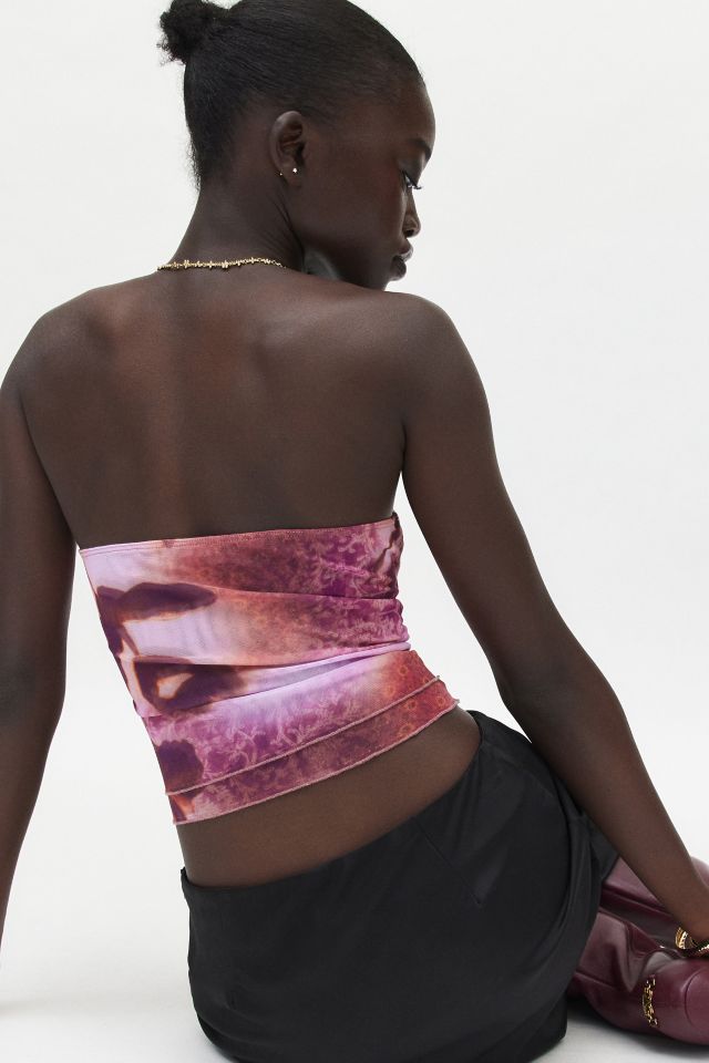 Silence + Noise Kori Printed Mesh Tube Top #2