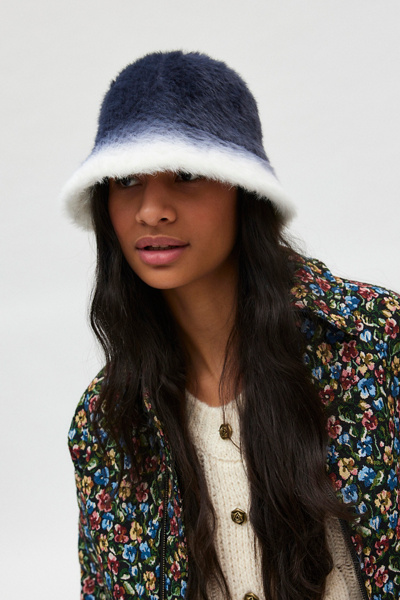 019 Urban Outfitters Fluffy Mixed Print Bucket Hat NWOT Urban Outfitters Mixed Fluffy Eyelash Yarn Bucket Hat Bright  main image 4