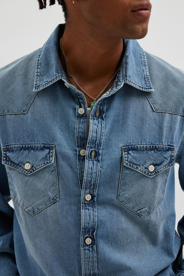 Chemise Western en Denim Délavé Cactus BDG #3