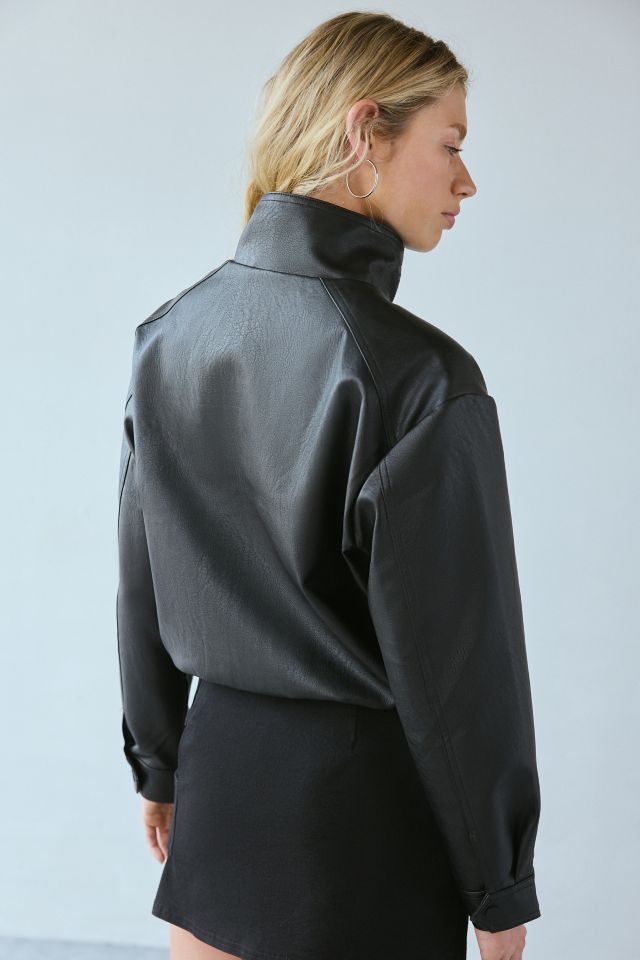 Silence + Noise Chloe Faux Leather Bomber Jacket | Urban
