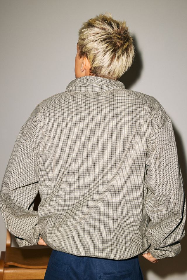 UO Howard Mini Plaid Quarter Zip Mock Neck Pullover Jacket #2