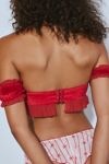 Out From Under Velvet & Ruffle Off-The-Shoulder Bra Top
